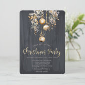 Invitation Ballons de Noël Vintage Noir Noël (Debout devant)