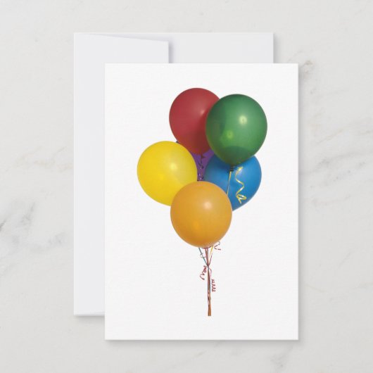 Invitation Ballons de parties multicolores (Devant)