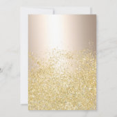 Invitation Ballons de parties scintillant en or chic feuille  (Dos)