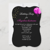 Invitation Ballons de Parties scintillant en or rose chaud fê (Dos)