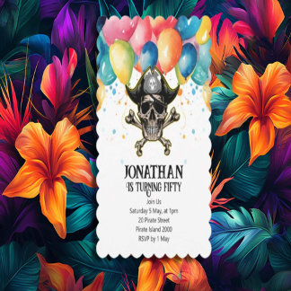 Invitation Ballons de pirate Thème de la Fête des enfants