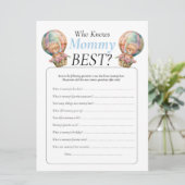 Invitation Ballons de Teddy pour Baby Shower Garçon Qui conna (Debout devant)