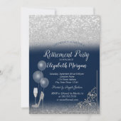 Invitation Ballons de verre Parties scintillant d'argent Mari (Devant)