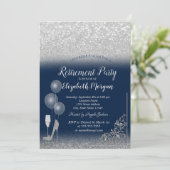 Invitation Ballons de verre Parties scintillant d'argent Mari (Debout devant)