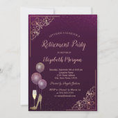 Invitation Ballons de verre Parties scintillant talons Violet (Devant)