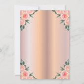 Invitation Ballons de verre talons Rose Floral Retraite or (Dos)