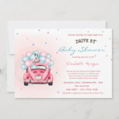 Invitation Ballons de voiture étoiles défilent bébé Shower (Devant)
