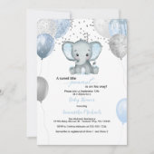 Invitation Ballons d'eau douce éléphant garçon Baby shower d' (Devant)
