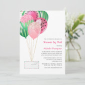 Invitation Ballons d'été Bébé ou Fête des mariées par la post (Debout devant)