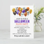 Invitation Ballons d'Halloween quartier de bloc (Debout devant)