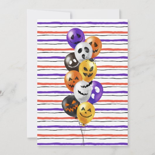 Invitation Ballons d'Halloween quartier de bloc (Dos)