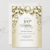 Invitation Ballons d'or 100e fête d'anniversaire (Devant)