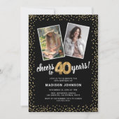 Invitation Ballons d'or 2 Photo 40e anniversaire (Devant)