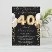 Invitation Ballons d'or 40e anniversaire sur noir (Debout devant)