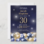 Invitation Ballons d'or bleu marine 30e anniversaire (Devant)