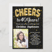 Invitation Ballons d'or bravo 40 ans 40e anniversaire Photo (Devant)