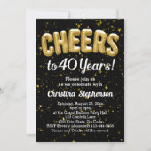 Invitation Ballons d'or bravo à 40 ans 40e anniversaire (Devant)