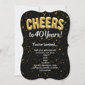 Invitation Ballons d'or bravo à 40 ans 40e anniversaire (Devant)
