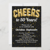 Invitation Ballons d'or bravo à 50 ans 50e anniversaire (Devant)