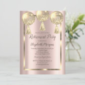 Invitation Ballons d'or, Cadre, Or Rose, Retrait (Debout devant)