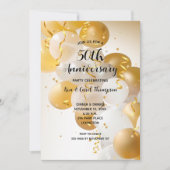 Invitation Ballons d'or de l'anniversaire mariage (Devant)