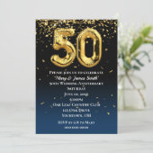 Invitation Ballons d'or et Confetti du 50e anniversaire (Debout devant)