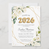 Invitation Ballons d'or Jouer Lettering 2025 Graduation (Devant)