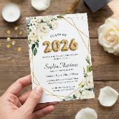 Invitation Ballons d'or Jouer Lettering 2025 Graduation