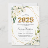 Invitation Ballons d'or Jouer Lettering 2025 Graduation (Devant)