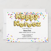 Invitation Ballons d'or Joyeux Norooz Perse Nouvel An (Devant)