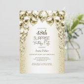 Invitation Ballons d'or N'importe quel âge Surprise Anniversa (Debout devant)