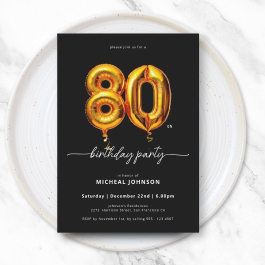 Invitation Ballons d'or Noir 80e anniversaire