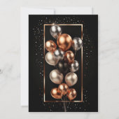 Invitation Ballons d'or noir et Rose (Dos)