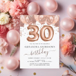 Invitation Ballons d'or rose 30e anniversaire Confetti<br><div class="desc">Trentième (30ème) Trente Anniversaire Fête Rose Bleu - Ballons d'or Rose et Confetti Invitation fête d'anniversaire. C'est l'invitation d'anniversaire parfaite pour une fête d'anniversaire Rose moderne or et rose vif Parties scintillant Fille étincelante fête d'anniversaire. Veuillez contacter le concepteur pour les articles customisés correspondants.</div>