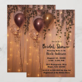 Invitation Ballons d'or rose éclaire la Fête des mariées d'iv (Devant / Derrière)