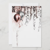 Invitation Ballons d'or rose et Baby shower ivoire (Dos)