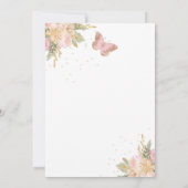 Invitation Ballons d'or rose Papillon Baby shower de la capsu (Dos)