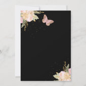 Invitation Ballons d'or rose Papillons Covid Baby shower (Dos)