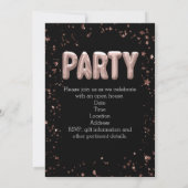 Invitation Ballons d'or rose Pink Confetti Girls Graduation (Dos)