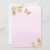 Invitation Ballons d'or rose Volet papillon par Baby shower (Dos)