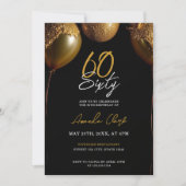 Invitation Ballons d'or sur Arrière - plan noir 60e anniversa (Devant)