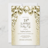 Invitation Ballons d'or Surprise 18ème anniversaire fête (Devant)