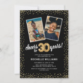 Invitation Ballons Dorés 2 Photo 30e Anniversaire  (Devant)