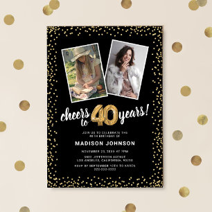 Invitation Ballons Dorés 2 Photo 40e Anniversaire
