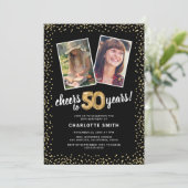 Invitation Ballons Dorés 2 Photo 50e Anniversaire  (Debout devant)