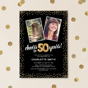 Invitation Ballons Dorés 2 Photo 50e Anniversaire