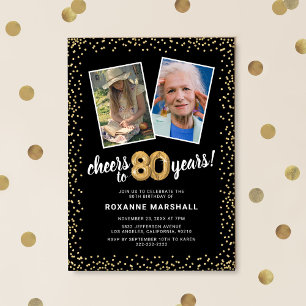 Invitation Ballons Dorés 2 Photo 80e Anniversaire
