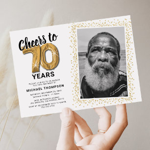 Invitation Ballons Dorés 70e Anniversaire