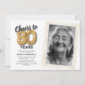 Invitation Ballons Dorés 80e Anniversaire (Devant)