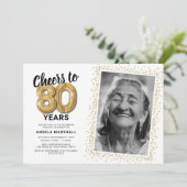 Invitation Ballons Dorés 80e Anniversaire (Debout devant)